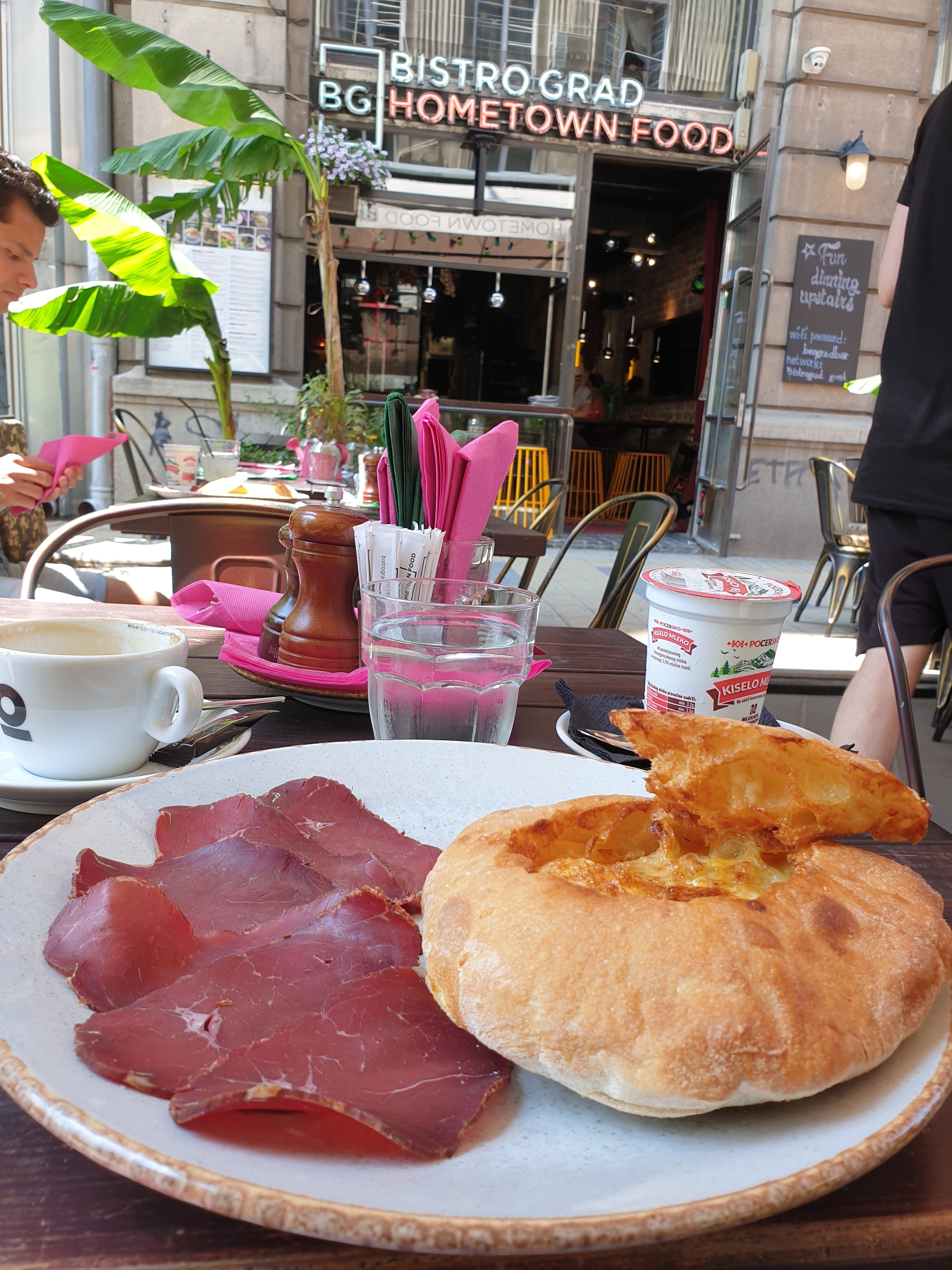 Serbian breakfast in Belgrade